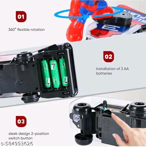 Spider Skater Musical Toy with Lights & Sound | Self-Balancing Action Figure for Kids (2–4 Years)