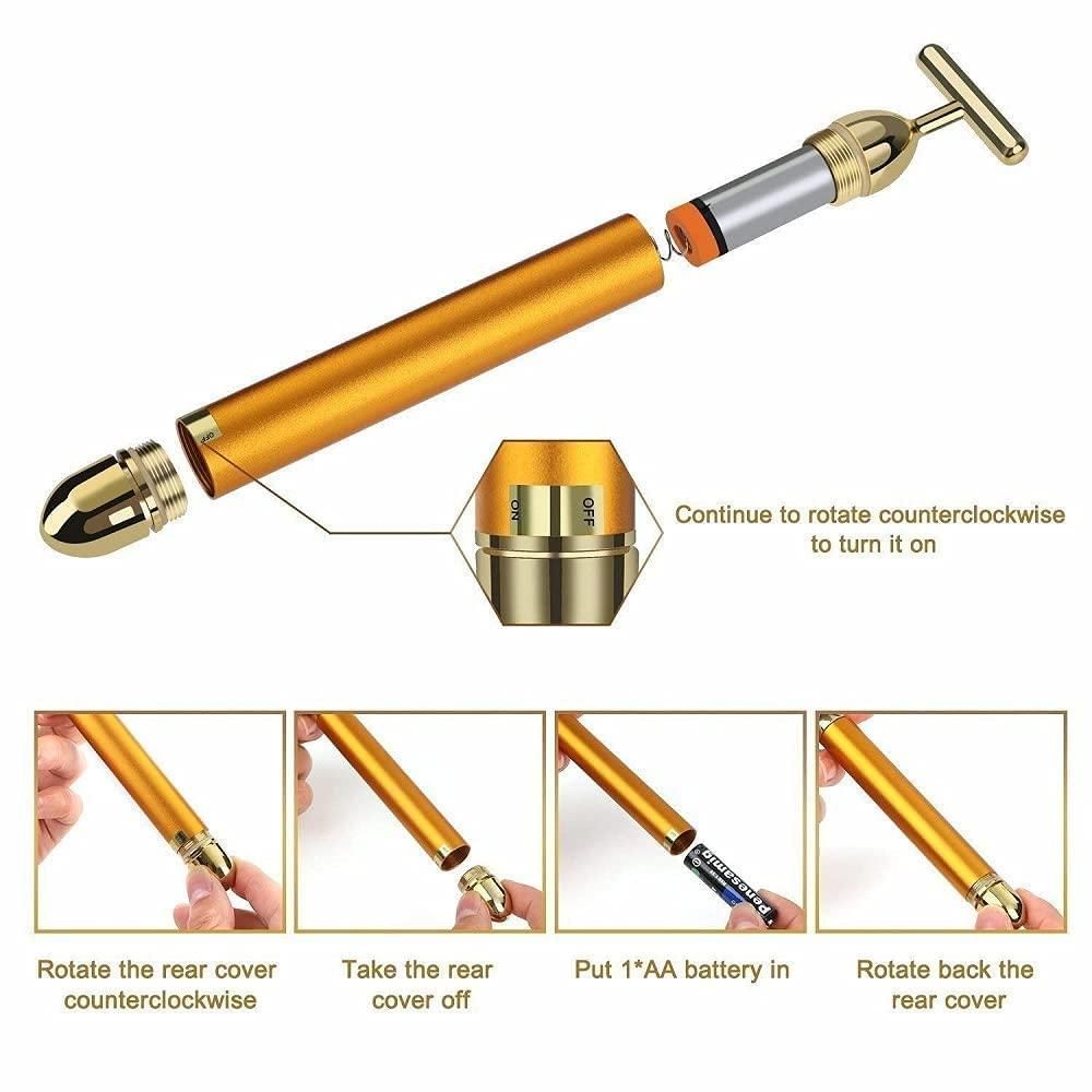 🔥 HOT SALE 🔥 24K Gold Electric Facial Massage Roller 🌟50% OFF🌟🌟