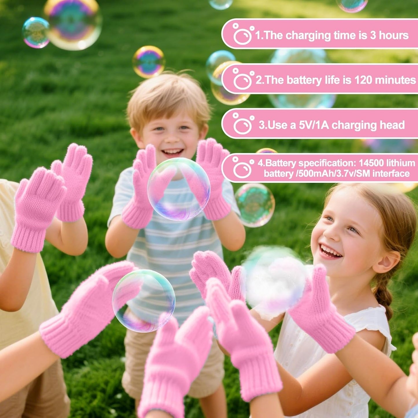 AIERSA Magic Smoke Bubble Wand Machine with Lights & Gloves – Colorful Bubble Maker Toy for Kids & Adults