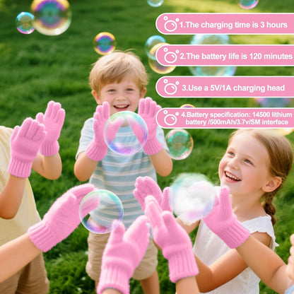 AIERSA Magic Smoke Bubble Wand Machine with Lights & Gloves – Colorful Bubble Maker Toy for Kids & Adults