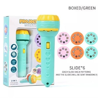 Kids Mini Projector Torch Toy – 48 Pattern Slide Flashlight (Educational & Night Light)