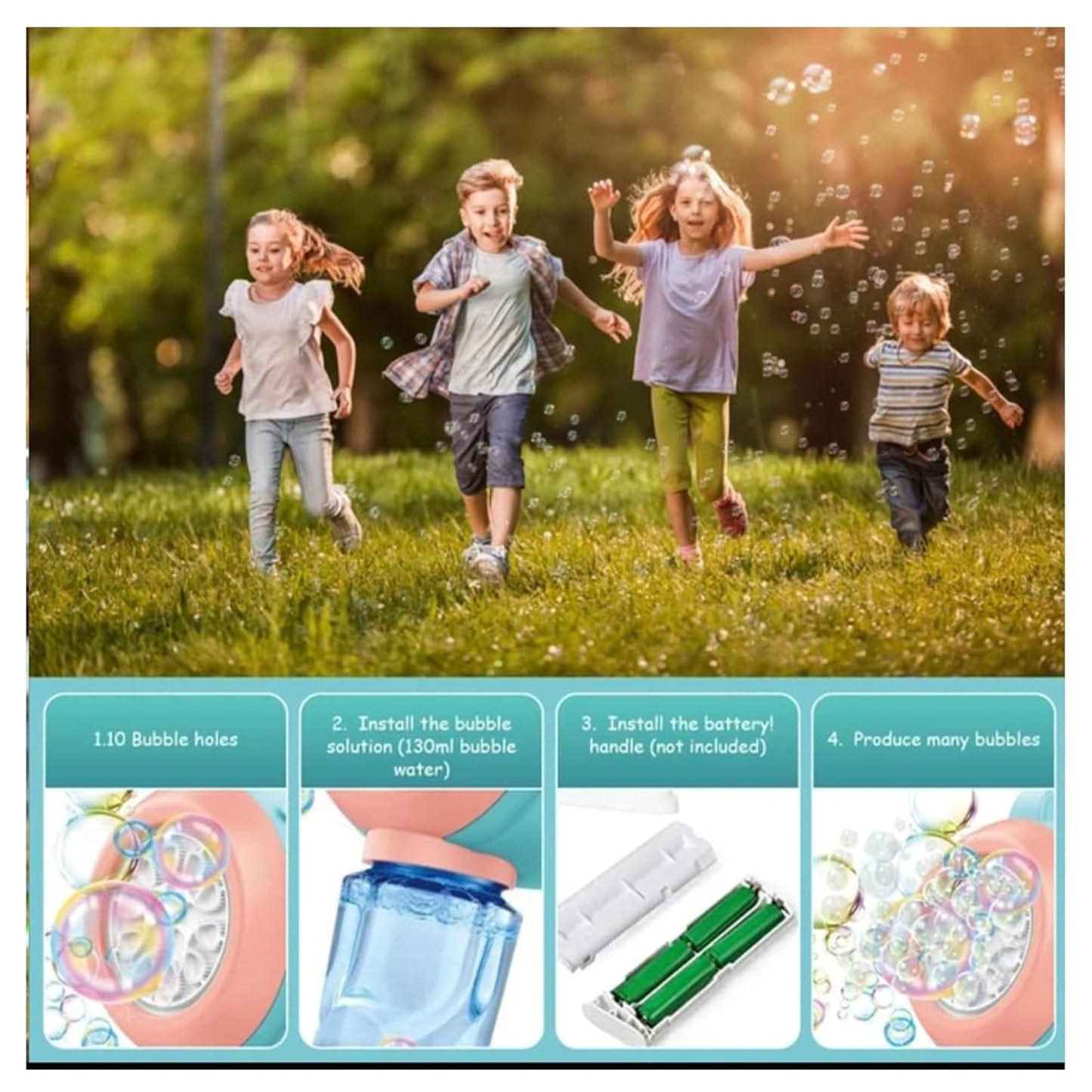 Colorful Bubble Gun Toy for Kids – Automatic Soap Bubble Blower Machine