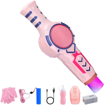 AIERSA Magic Smoke Bubble Wand Machine with Lights & Gloves – Colorful Bubble Maker Toy for Kids & Adults