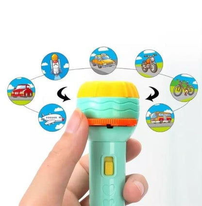 Kids Mini Projector Torch Toy – 48 Pattern Slide Flashlight (Educational & Night Light)
