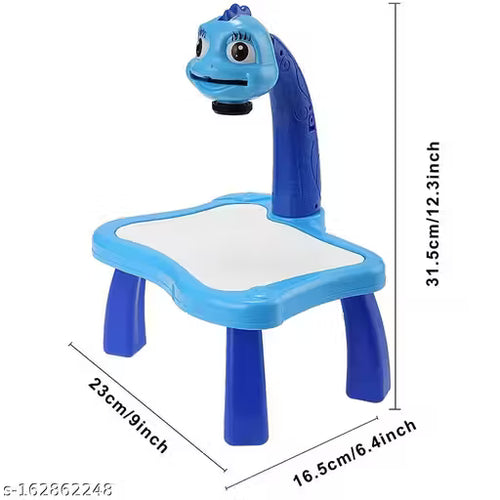 Kids Drawing Projector Painting Desk with 12 Color Pens, 3 Slide Patterns & Table Lamp – Creative Educational Toy